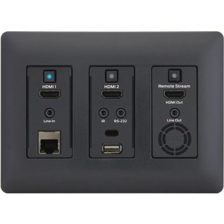 Aurora Multimedia IPX-TCW3-F-B 4K video fali panel transceiver, fekete