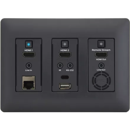 Aurora Multimedia IPX-TCW3-F-B 4K video fali panel transceiver, fekete