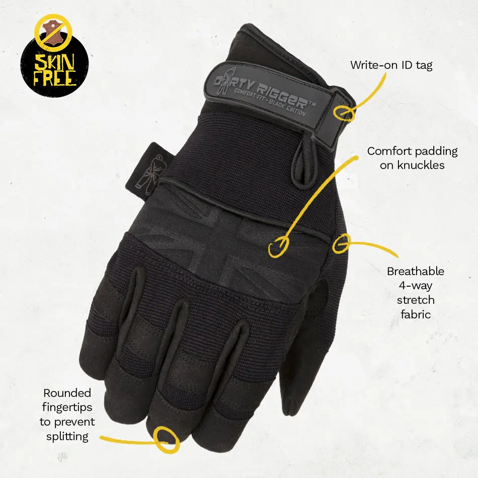 Dirty Rigger Comfort Fit kesztyű Black Edition
