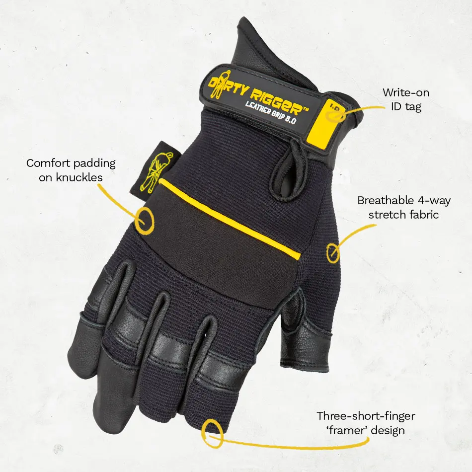 Dirty Rigger Leather Grip framer kesztyű