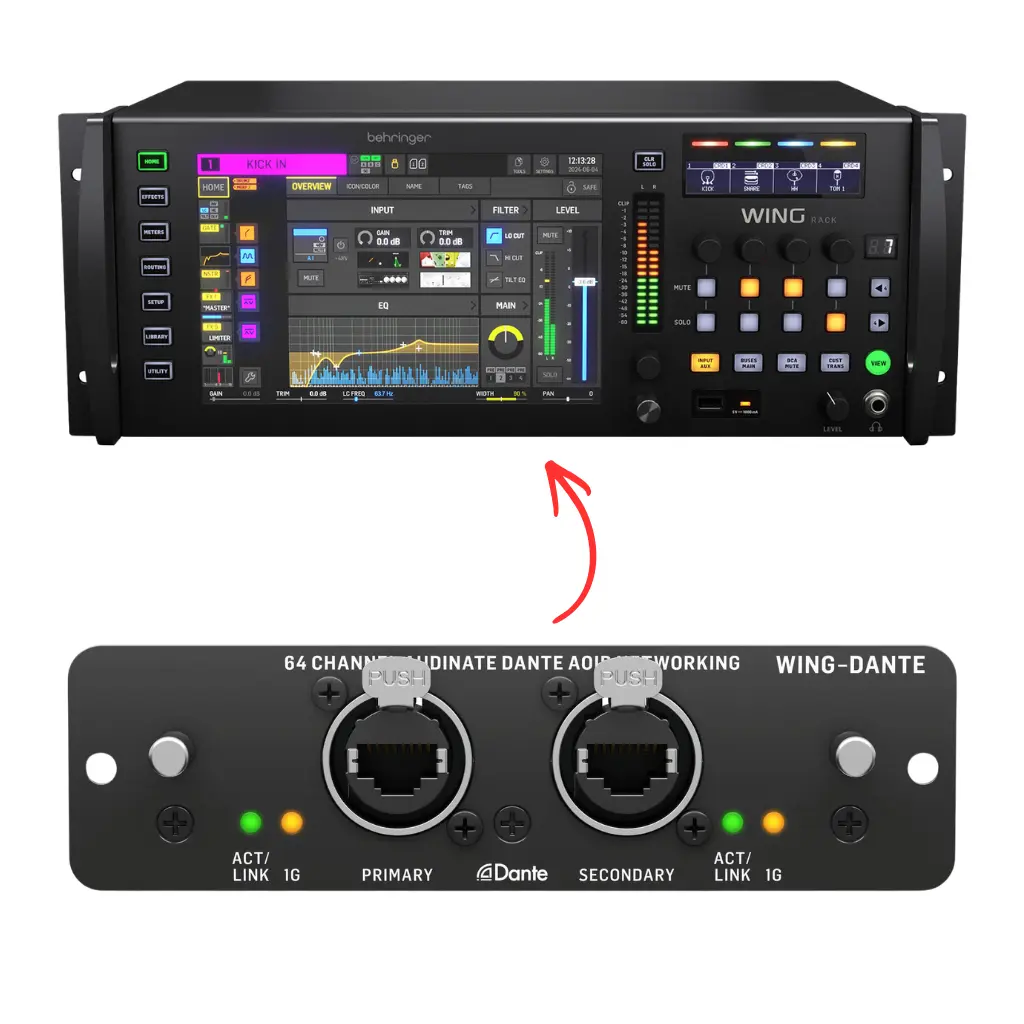 Behringer Wing Rack + Dante bővítőkártya